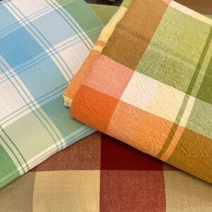 Colorful Plaid Table Linens - Blue, Green, Orange, Red